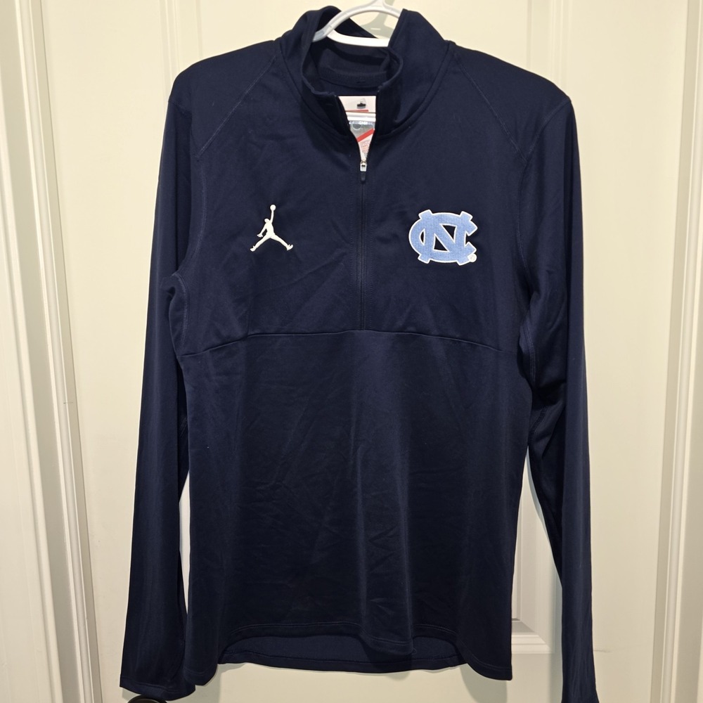 Men's Jordan Brand NC Tar Heels Performance Quarter-Zip Pullover Jacket, NWT